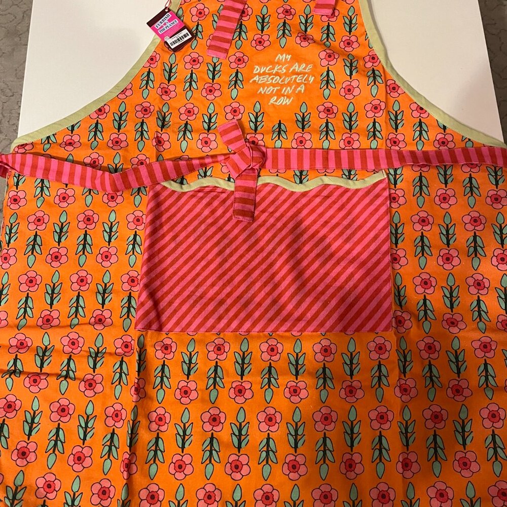 My Ducks Are Definitely Not in a Row Colorful Kitchen Apron NWT Cotton (x) - Picture 2 of 14